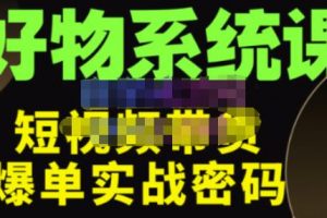 大嘴·好物短视频带货解析，学完你将懂的短视频带货底层逻辑，做出能表现的短视频