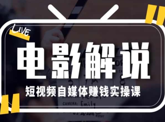 电影解说短视频自媒体赚钱实操课，教你做电影解说短视频，月赚1万插图