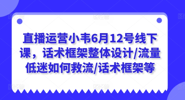 直播运营小韦6月12号线下课，话术框架整体设计/流量低迷如何救流/话术框架等插图