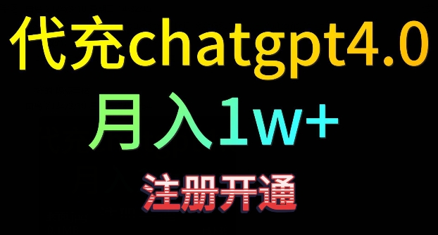 代充chatgpt4，日入500+，精准引流，暴力变现【揭秘】插图