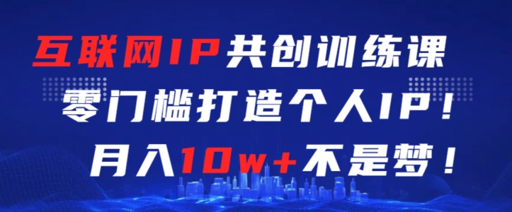 互联网IP共创训练课，零门槛零基础打造个人IP，月入10w+不是梦【揭秘】插图