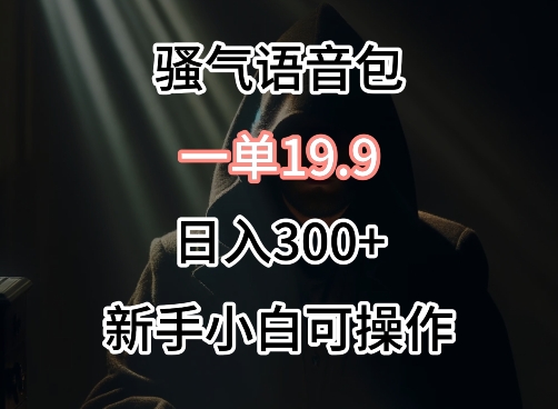 0成本卖骚气语音包，一单19.9.日入300+【揭秘】插图