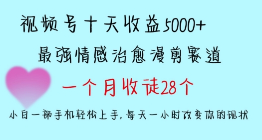 十天收益5000+，多平台捞金，视频号情感治愈漫剪，一个月收徒28个，小白一部手机轻松上手【揭秘】插图