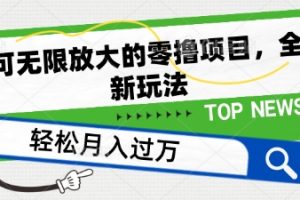 可无限放大的零撸项目，全新玩法，一天单机撸个50+没问题【揭秘】