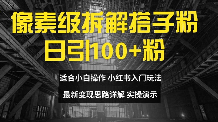 像素级拆解搭子粉，日引100+，小白看完可上手，最新变现思路详解【揭秘】插图