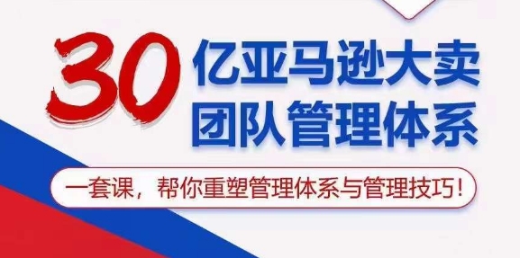 30亿亚马逊大卖团队管理体系，一套课，帮你重塑管理体系与管理技巧插图