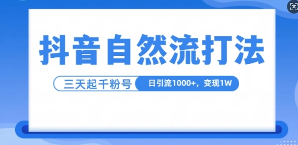 抖音自热流打法，单视频十万播放量，日引1000+，3变现1w插图