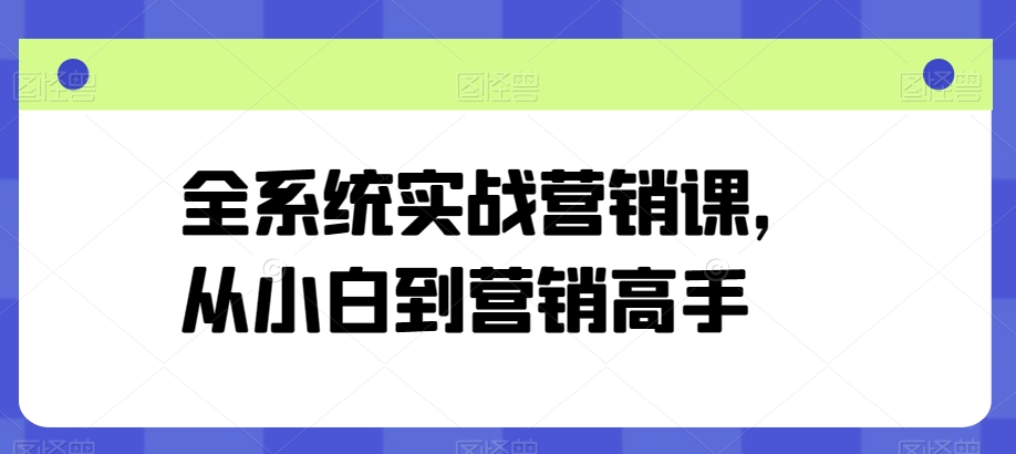 全系统实战营销课，从小白到营销高手插图