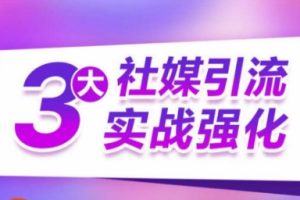 3大社媒引流实战强化，多渠道站外引流，高效精准获客，订单销售额翻倍增长