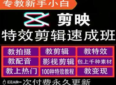 剪映特效教程和运营变现教程，特效剪辑速成班，专教新手小白插图