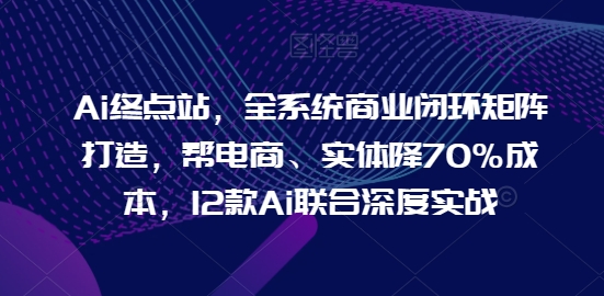 Ai终点站，全系统商业闭环矩阵打造，帮电商、实体降70%成本，12款Ai联合深度实战插图