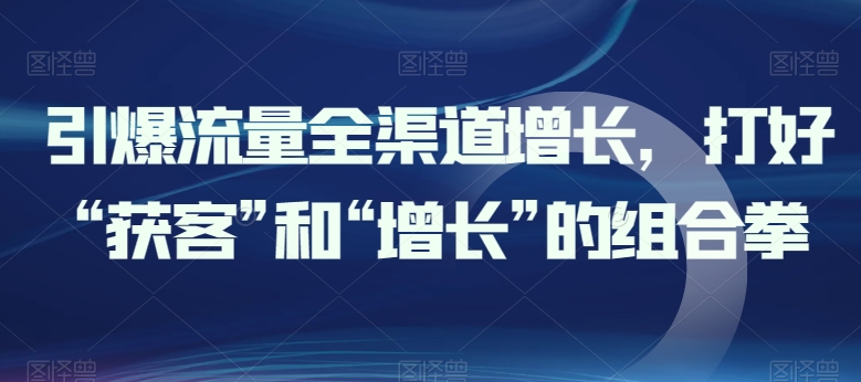 引爆流量全渠道增长，打好“获客”和“增长”的组合拳插图