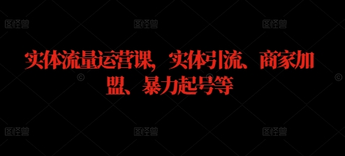 实体流量运营课，实体引流、商家加盟、暴力起号等插图