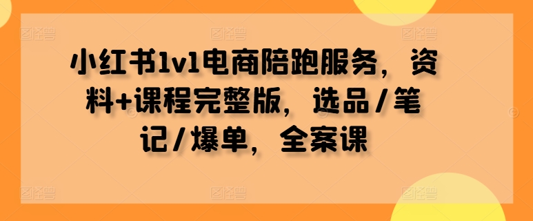 小红书1v1电商陪跑服务，资料+课程完整版，选品/笔记/爆单，全案课插图