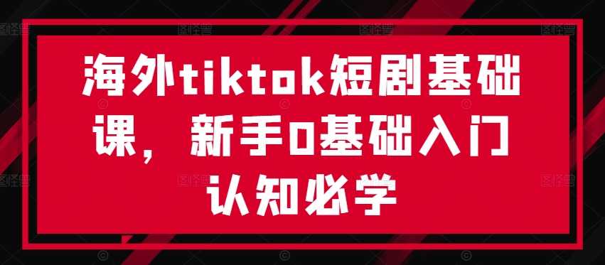 海外tiktok短剧基础课，新手0基础入门认知必学插图