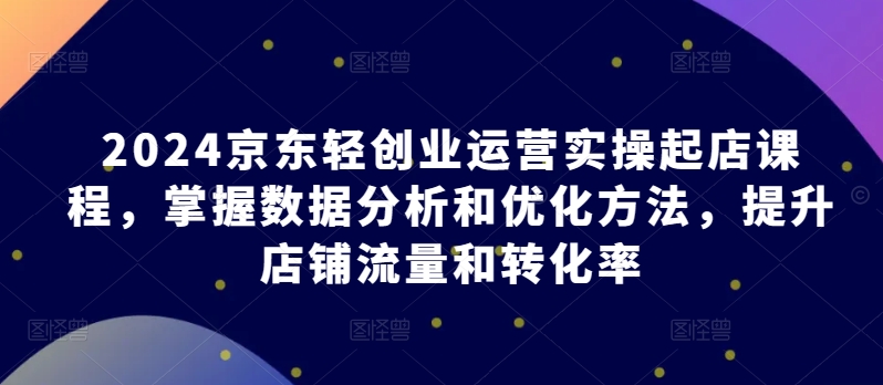 2024京东轻创业运营实操起店课程，掌握数据分析和优化方法，提升店铺流量和转化率插图