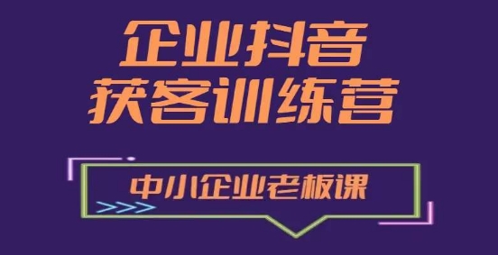 企业抖音营销获客增长训练营，中小企业老板必修课插图