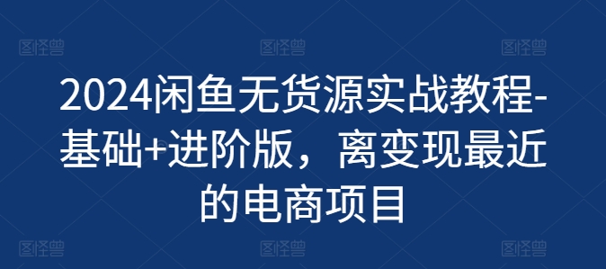 2024闲鱼无货源实战教程-基础+进阶版，离变现最近的电商项目插图