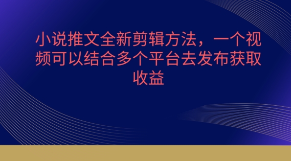 小说推文全新剪辑方法，一个视频可以结合多个平台去发布获取【揭秘】插图