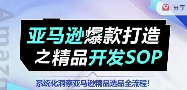 【训练营】亚马逊爆款打造之精品开发SOP，系统化洞察亚马逊精品选品全流程插图