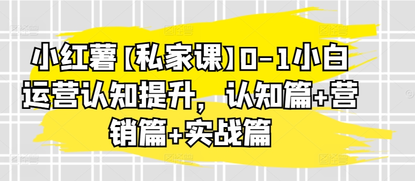 小红薯【私家课】0-1小白运营认知提升，认知篇+营销篇+实战篇插图