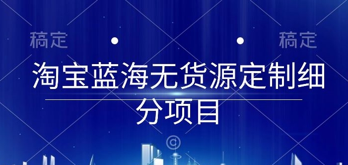 淘宝蓝海无货源定制细分项目，从0到起店实操全流程【揭秘】插图