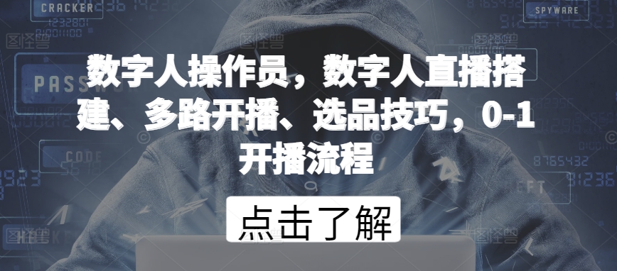 数字人操作员，数字人直播搭建、多路开播、选品技巧，0-1开播流程插图