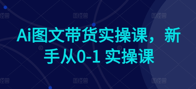 Ai图文带货实操课，新手从0-1 实操课插图