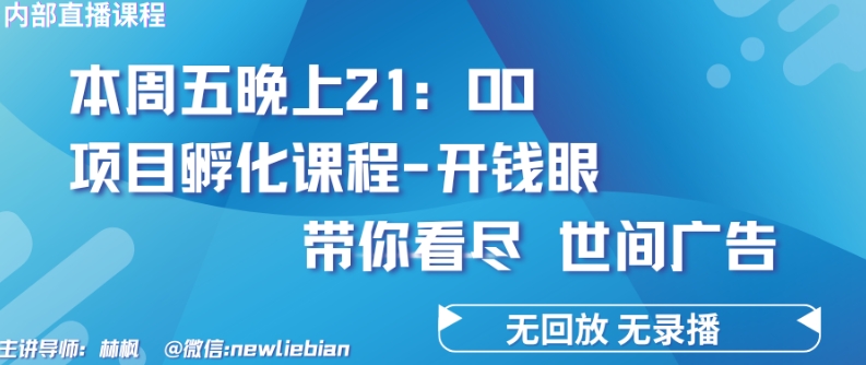 4.26日内部回放课程《项目孵化-开钱眼》赚钱的底层逻辑【揭秘】插图